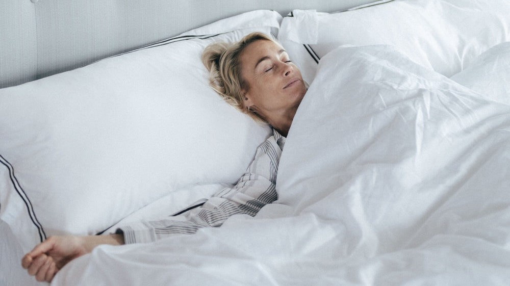 A woman getting a good night's sleep