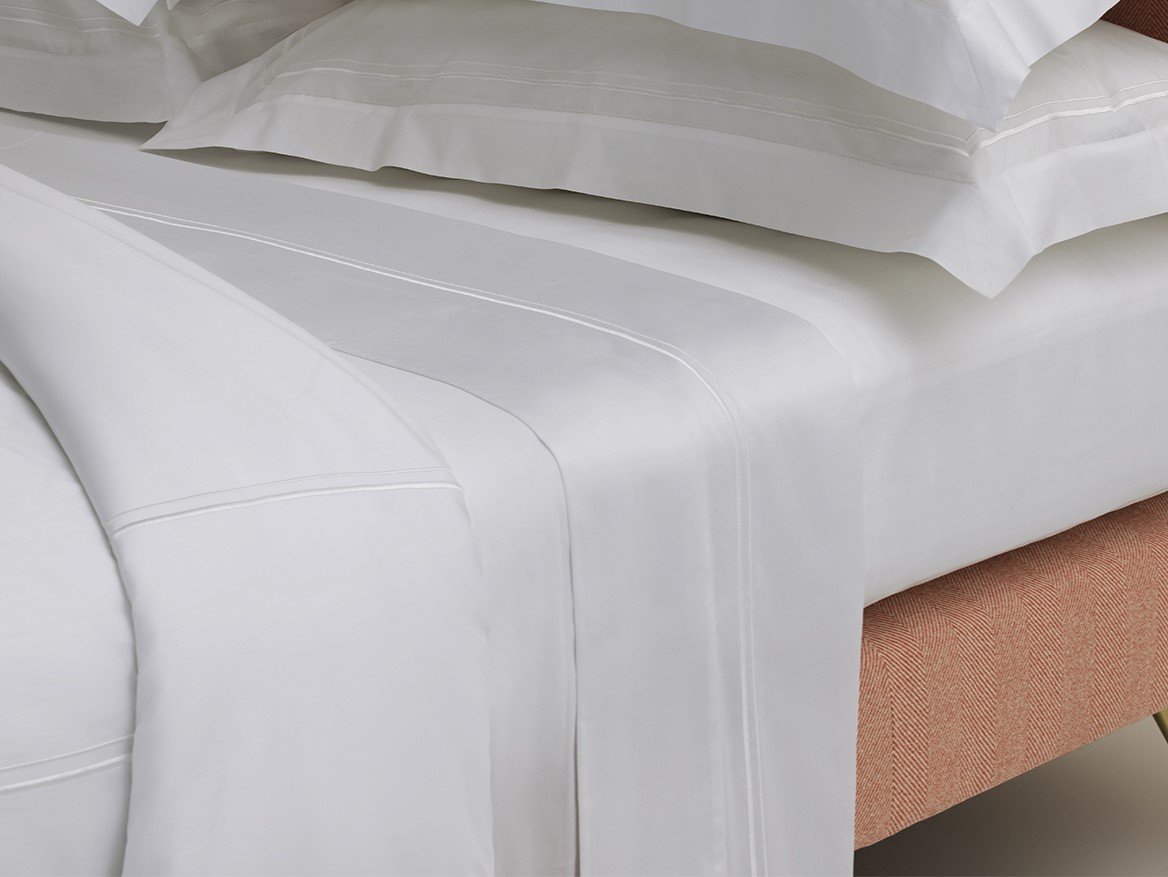 Savoir percale oxford top sheet with white cording