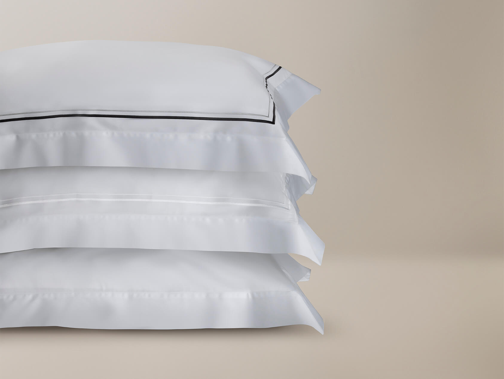 Stack of sateen pillowcases