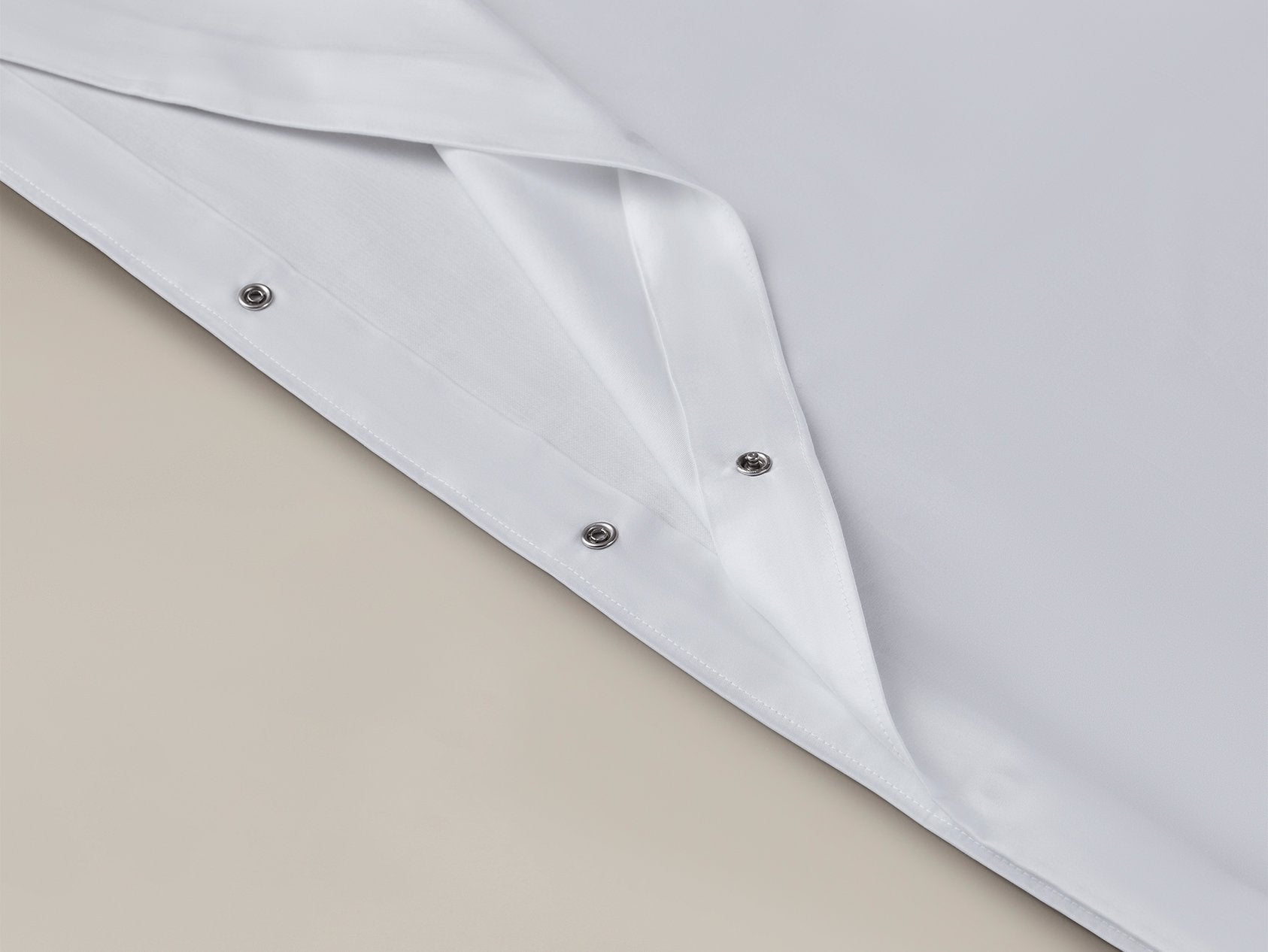 Close on the sateen duvet cover