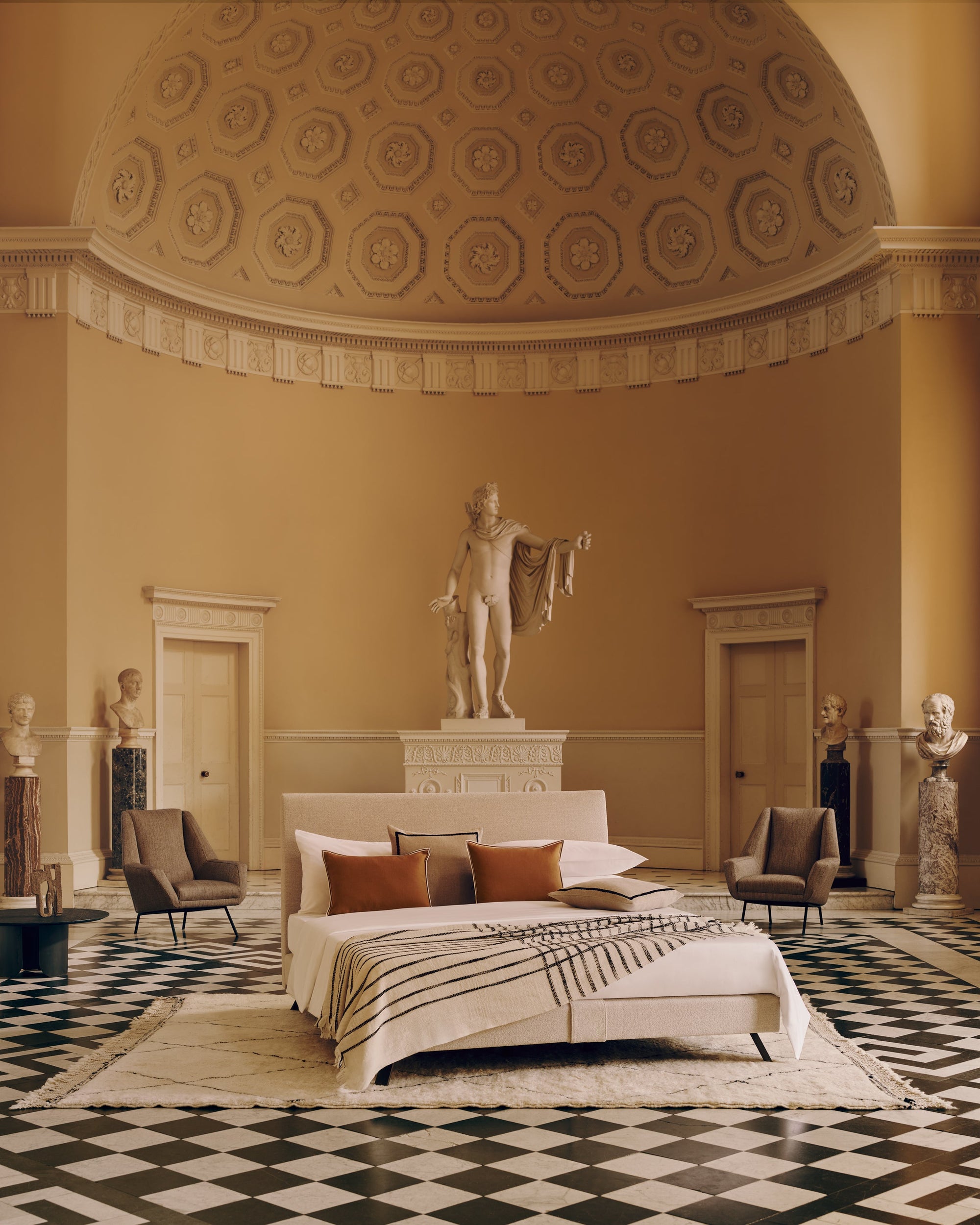 Contemporary Savoir Ian bed in boucle fabric