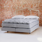 The No 3. bed set with a tripped back headboard and no bedding on to display the quality of our luxury bed frames