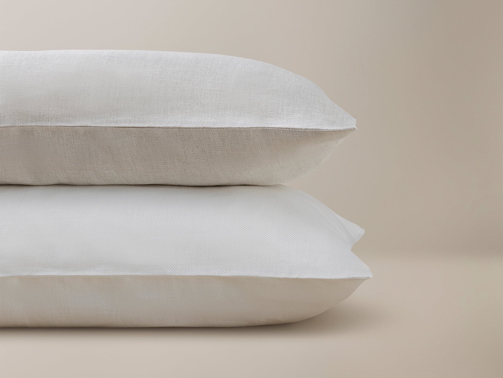 Savoir's herringbone linen pillowcases