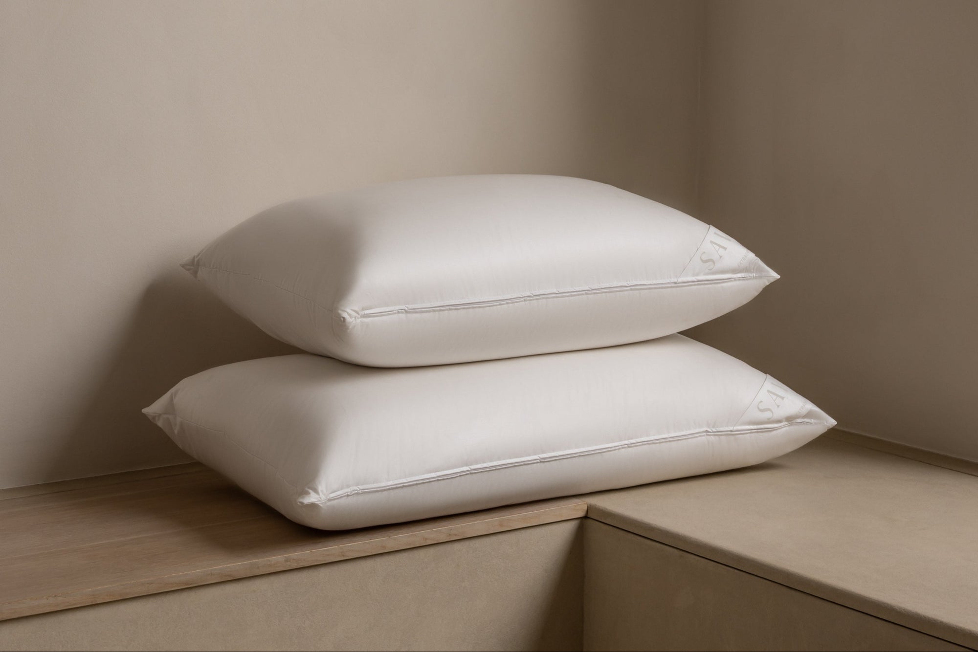 stack of 2 Savoir multi-tension pillows