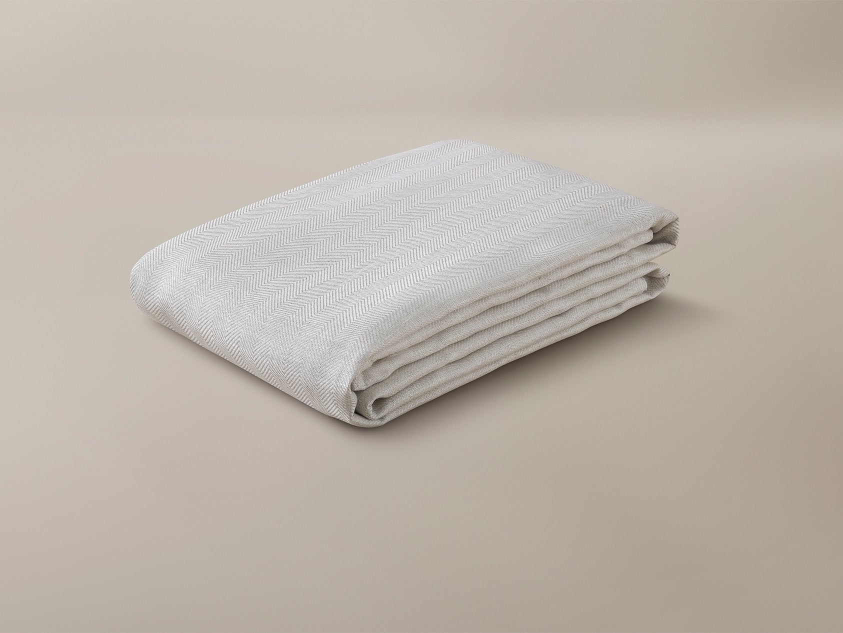 Savoir Herringbone Linen Duvet Cover in Oatmeal