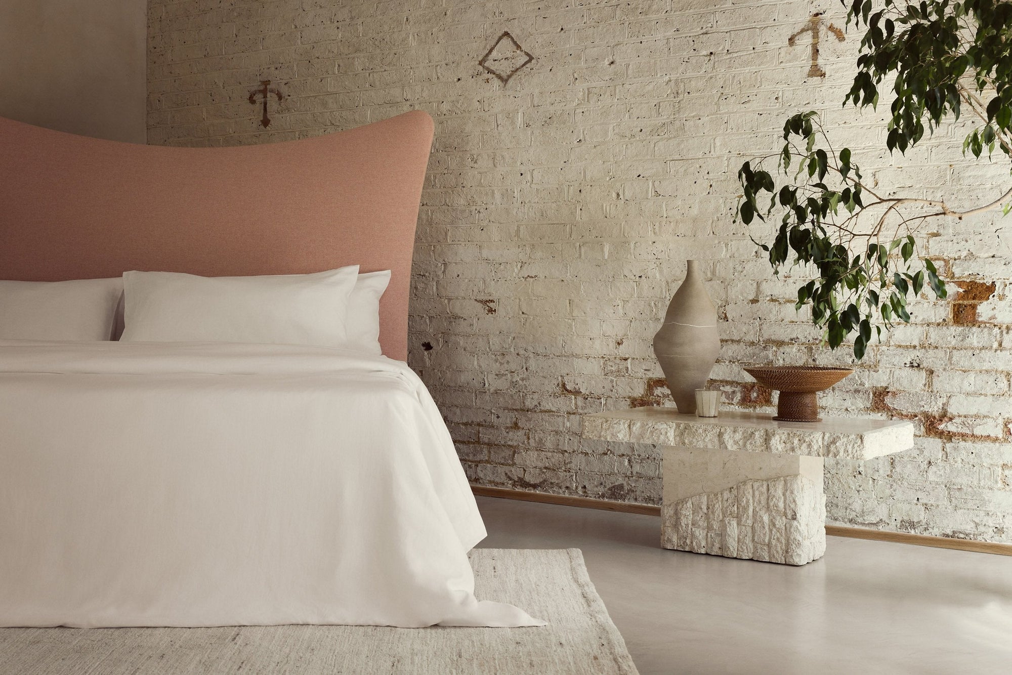White Organic Linen Bedding Set