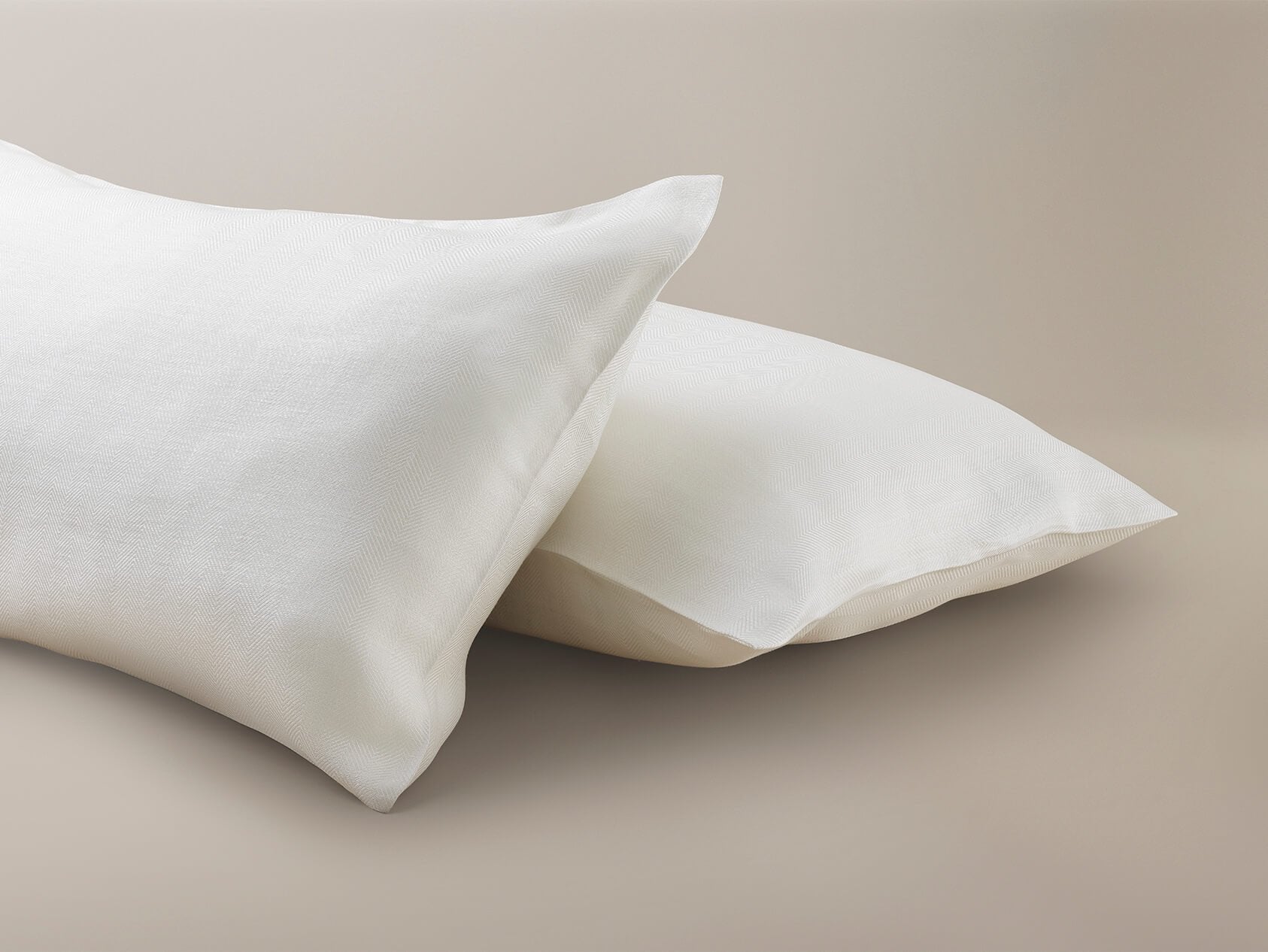 Savoir white herringbone pillowcases