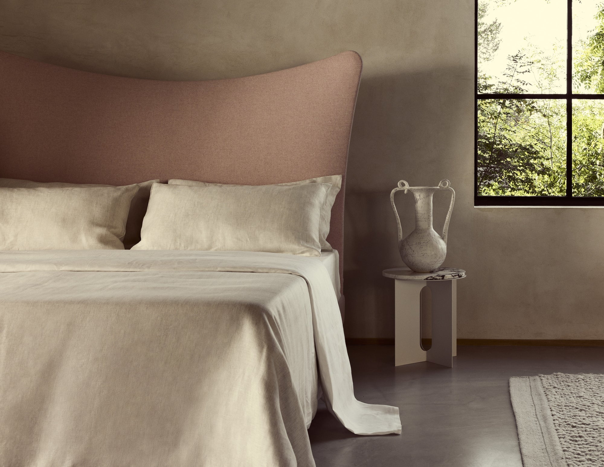 Savoir Herringbone bed set in oatmeal