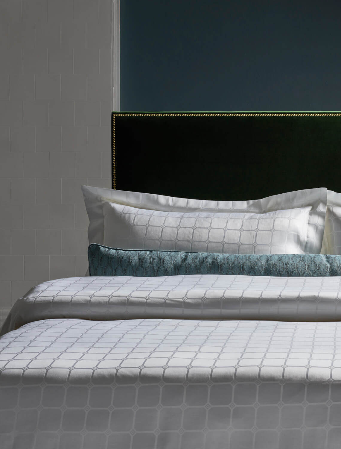 Detail of Trellis bed linen